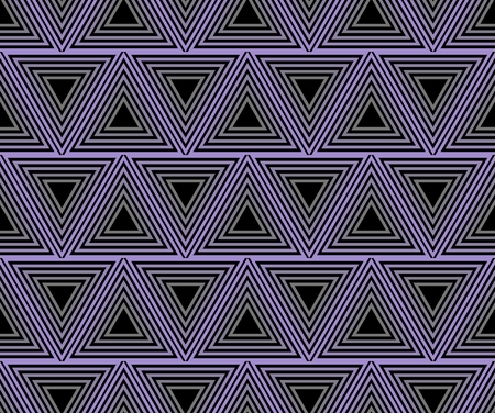 Background abstract composed of purple triangles n black background, seamless patterns, simple geometric shapes, optical illusion 3d effectのイラスト素材