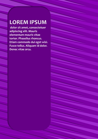 Purple abstract background with diagonal light strips and with field for own text. Sample message in white letters. Book cover, scrapbook, leaflet, flyer template in trendy violet. Vector designのイラスト素材