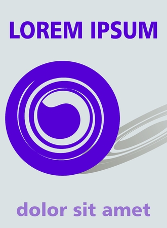 Modern background with trendy purple circle abstract shape and his cropped shadow on gray background , book cover or leaflet design template,のイラスト素材