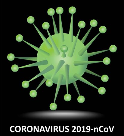Coronavirus 2019 nCoV, illustration of dangerous unknown virus isolated on blackのイラスト素材