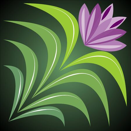 Fantastic flower on gradient background isolated, stylized purple exotic flower, vector eps 10のイラスト素材
