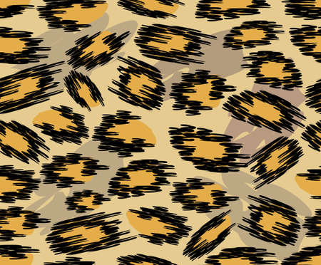 Leopard skin seamless patterns in natural colorsのイラスト素材