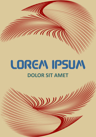Abstract graphic design of the leaflet in nostalgic retro colors, beige background with brick-red squadrons, in the middle of the area for custom text.のイラスト素材