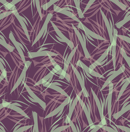Irregular green doodle areas, semi-translucent pattern on a dark purple background. doodling, modern textile for interior, suitable for blanket, curtain, bed linen, beddingのイラスト素材