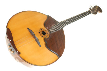 russian folk musical instrument domra isolated on a white background