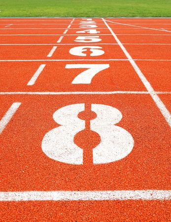 finish point on the stadiumの写真素材