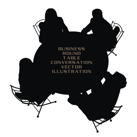 round table business conversation vector illustrationのイラスト素材