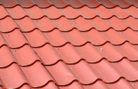 metal roof texture Red dirty studioの写真素材