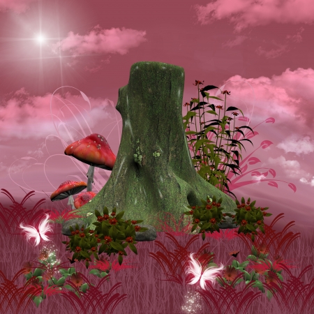 Enchanted nature series - purple painted hill の写真素材