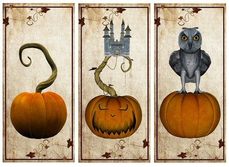 Vintage halloween postcards の写真素材