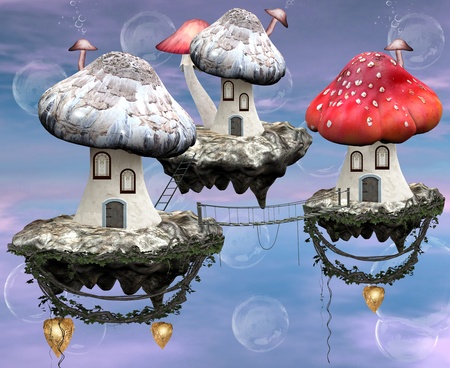 Mushrooms magic town の写真素材