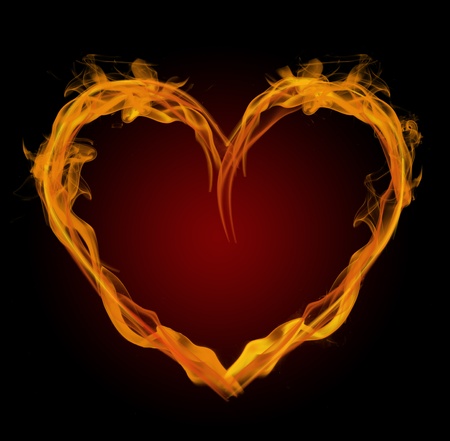 Flaming heartの写真素材