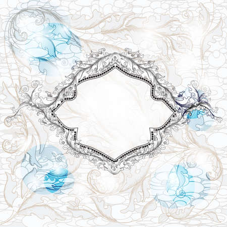 precious frame on a seamless damask patternのイラスト素材