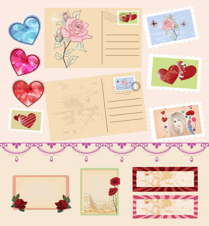 collection of stationary itemsのイラスト素材