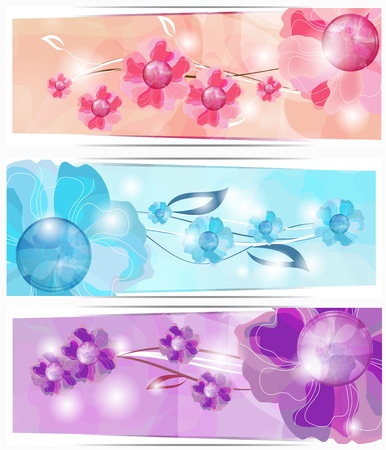 set of shining bannersのイラスト素材