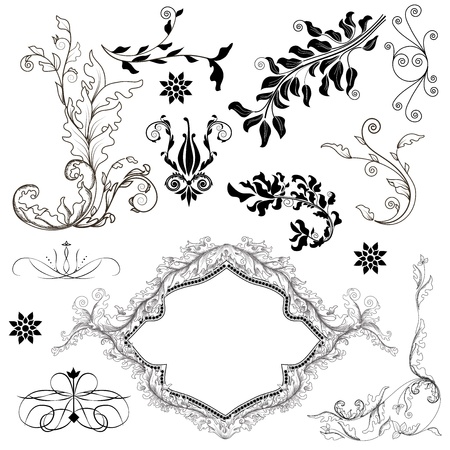 set of precious decorative elementsのイラスト素材