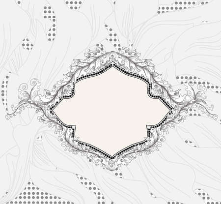 elegant invitation card with precious baroque frameのイラスト素材