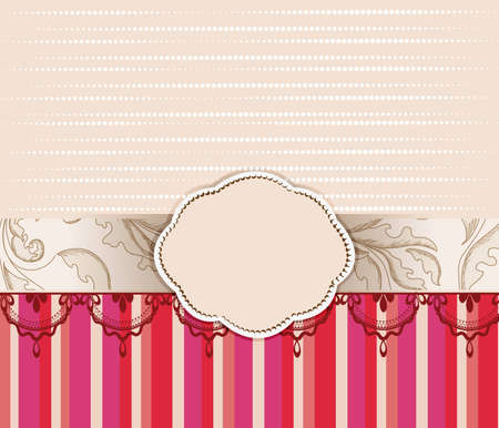 template for greeting card with copy space and lace のイラスト素材