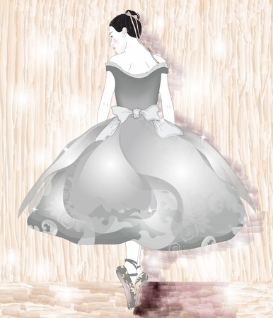 classical dancer - artistic portrait painted like an impressionist painting のイラスト素材