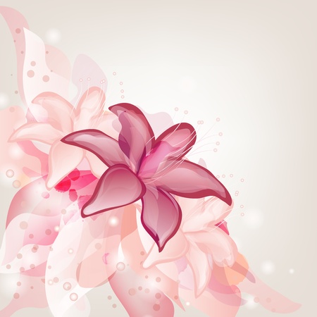 romantic background with liliesのイラスト素材