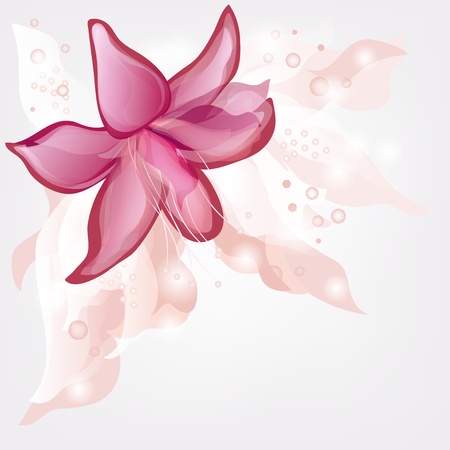 romantic background with abstract lily and space for text のイラスト素材