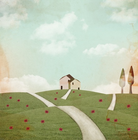 vintage landscapeの写真素材