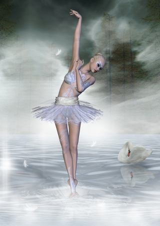 Swan lakeの写真素材