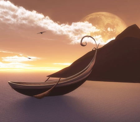 Wonderful lake at sunsetの写真素材