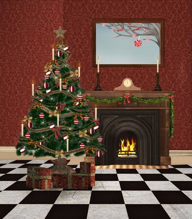 Christmas roomの写真素材