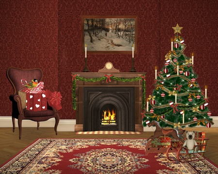 Lovely christmas illustrationの写真素材