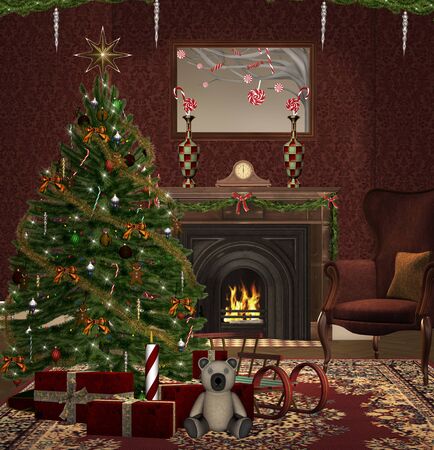 Christmas roomの写真素材