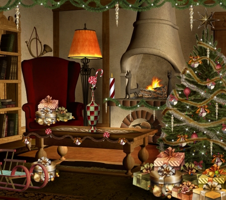 Sweet christmas roomの写真素材