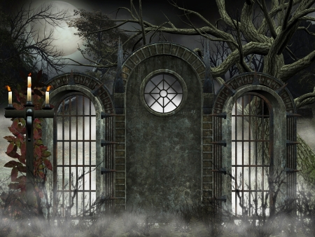 ancient gate - gothic background の写真素材