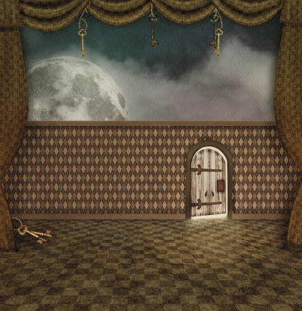 Wonderland series - A little doorの写真素材