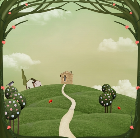 Country summer landscapeの写真素材