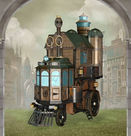 Steampunk houseの写真素材