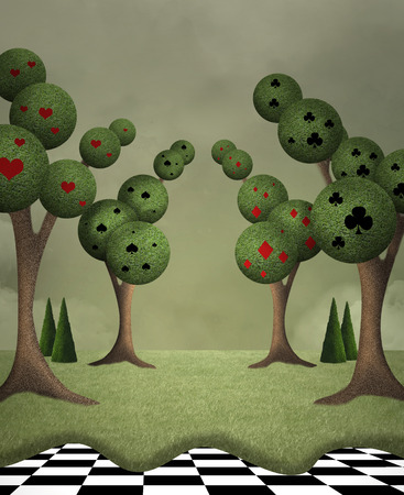 Wonderland series - Queen of hearts gardenの写真素材