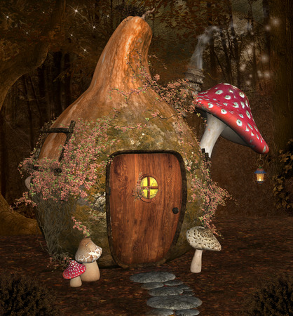 Enchanted pumpkin houseの写真素材