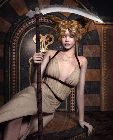 Damon with scytheの写真素材