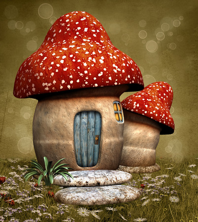 Mushroom fantasy houseの写真素材