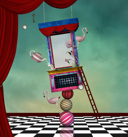 Bizarre looking glassの写真素材