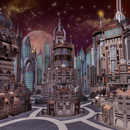 Sci-fi cityの写真素材