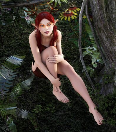 Wood elf portraitの写真素材