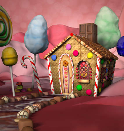 Fantasy candy and chocolate houseの写真素材