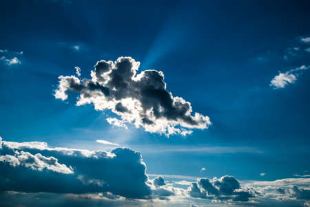 dramatic sky and clouds at sunset  sunrise の写真素材