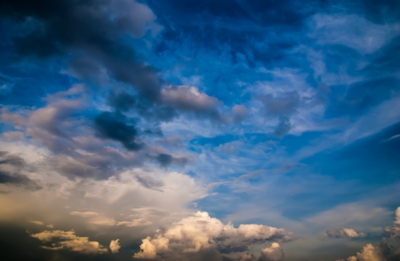 dramatic sky and clouds at sunset  sunrise の写真素材