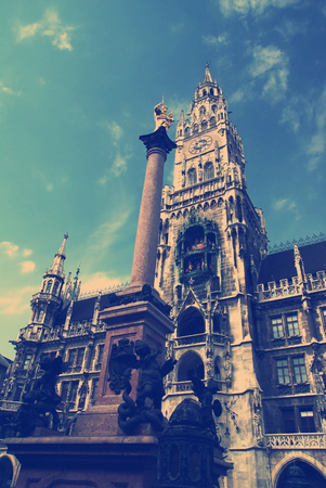 marienplatz munich towerの写真素材