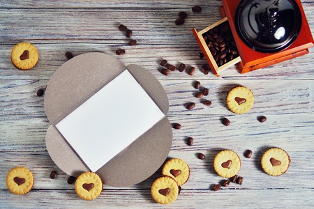 cookies in the shape of hearts, on the cookie letters LOVE. the concept of a gift for Valentine's day on February 14. selective focus.の写真素材