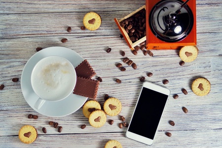 cookies in the shape of hearts, on the cookie letters LOVE. the concept of a gift for Valentine's day on February 14. selective focus.の写真素材