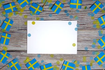 JUNE 06 Sweden flag Concept Sweden national day with space for your text.の写真素材